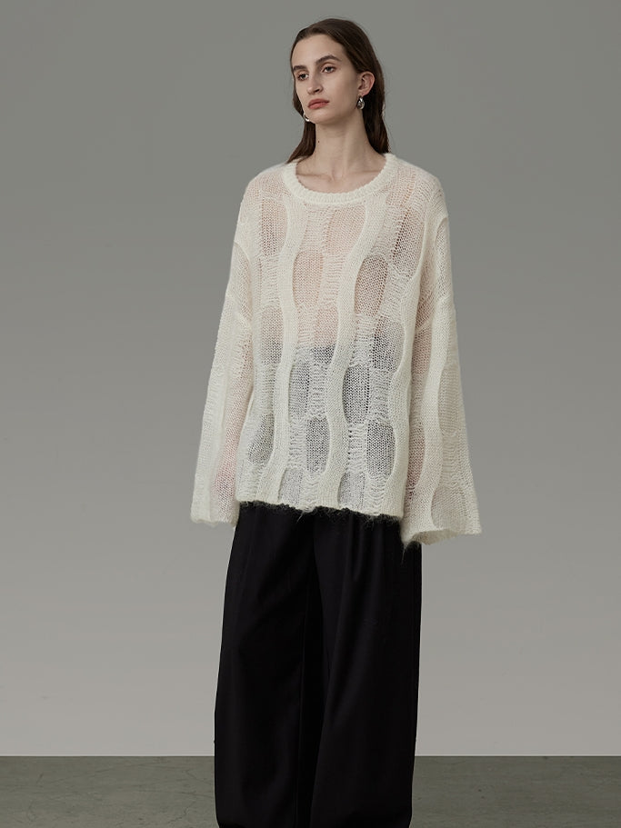 Sheer Oversize Loose Nichi Knit