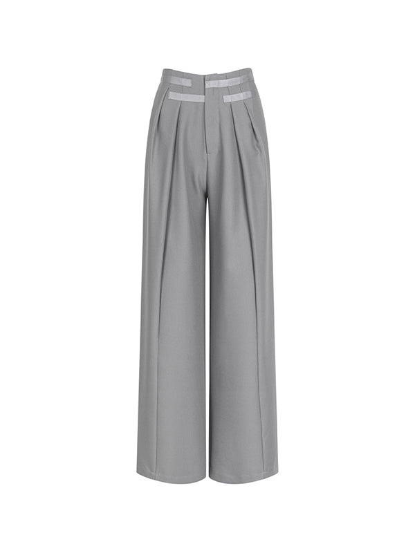 Wide-Leg Casual Straight Pants