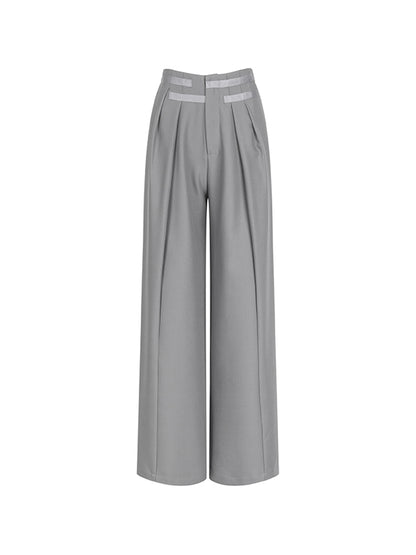 Wide-Leg Casual Straight Pants