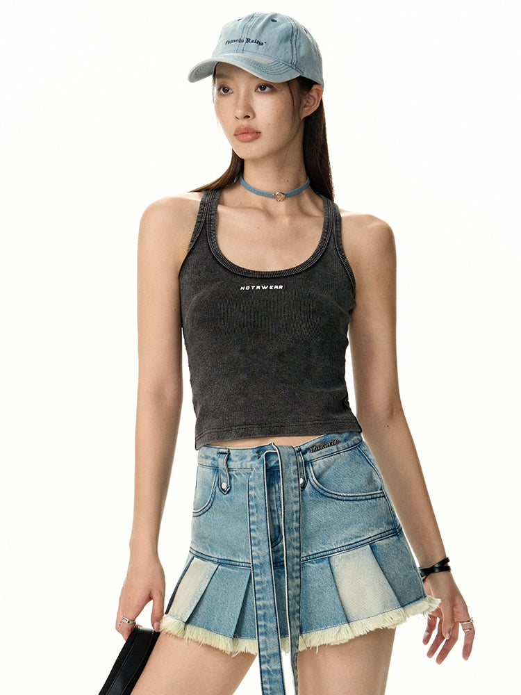 Plim en denim Flare Gend-Skirt