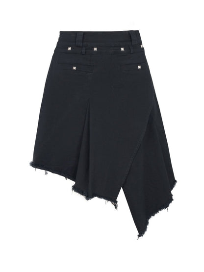 Asymmetry Damage Cut-Off Skirt