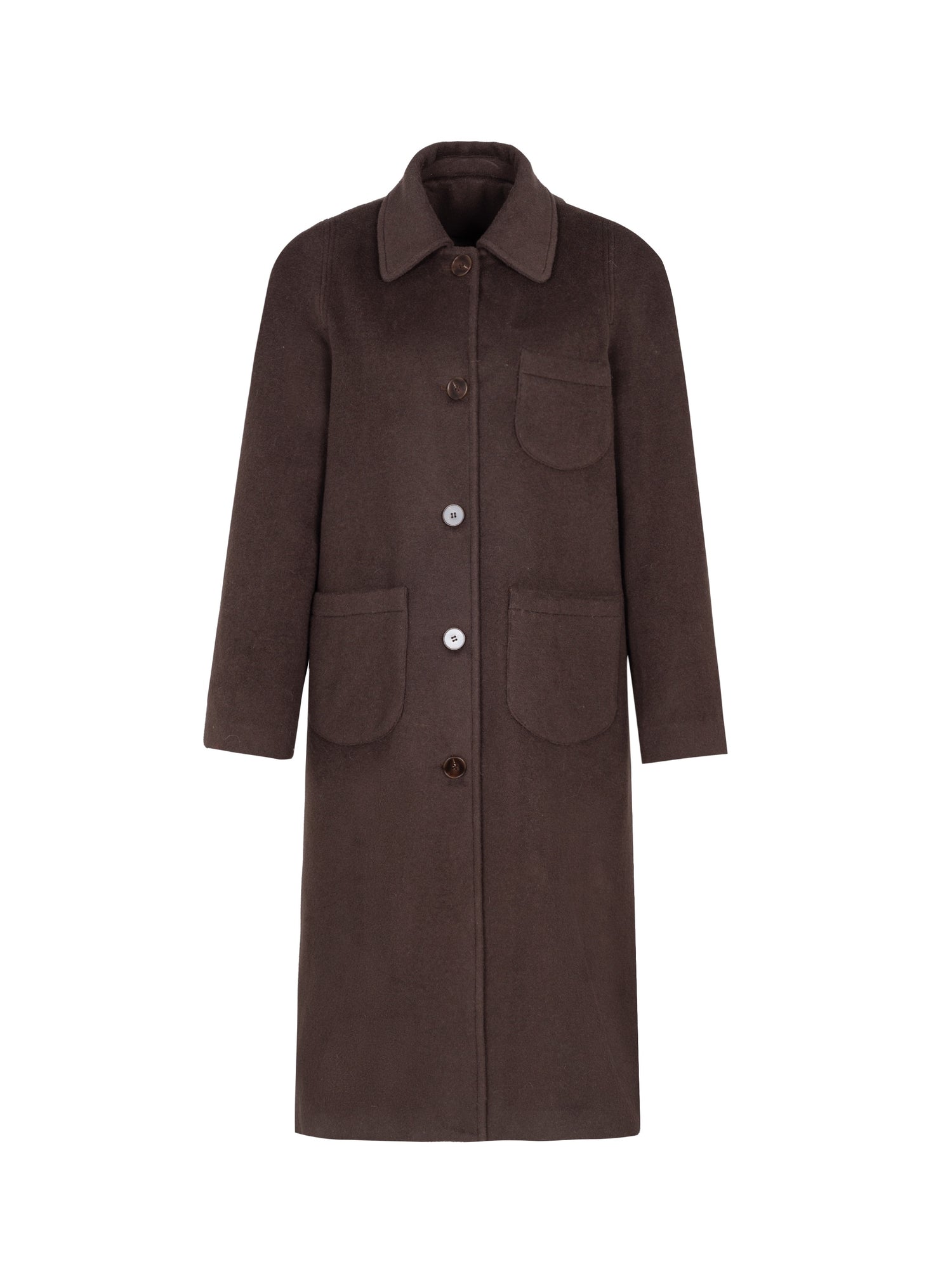 Wolle langer schicker einfacher Soutiencollar-Coat