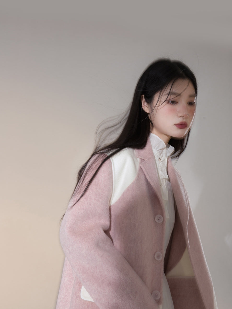 Bi-Color Nichi Oversize Unique Wool Coat