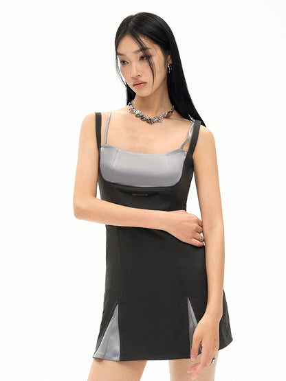 Glossy Nichi Tight Contrast Mini-One-Piece