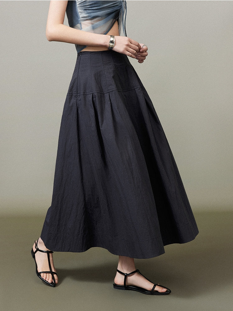 Simple Chic Flare Natural Long-Skirt