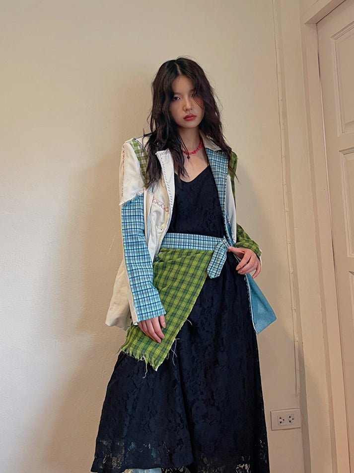 Patchwork Pop Cute Nichi Checked Jacket