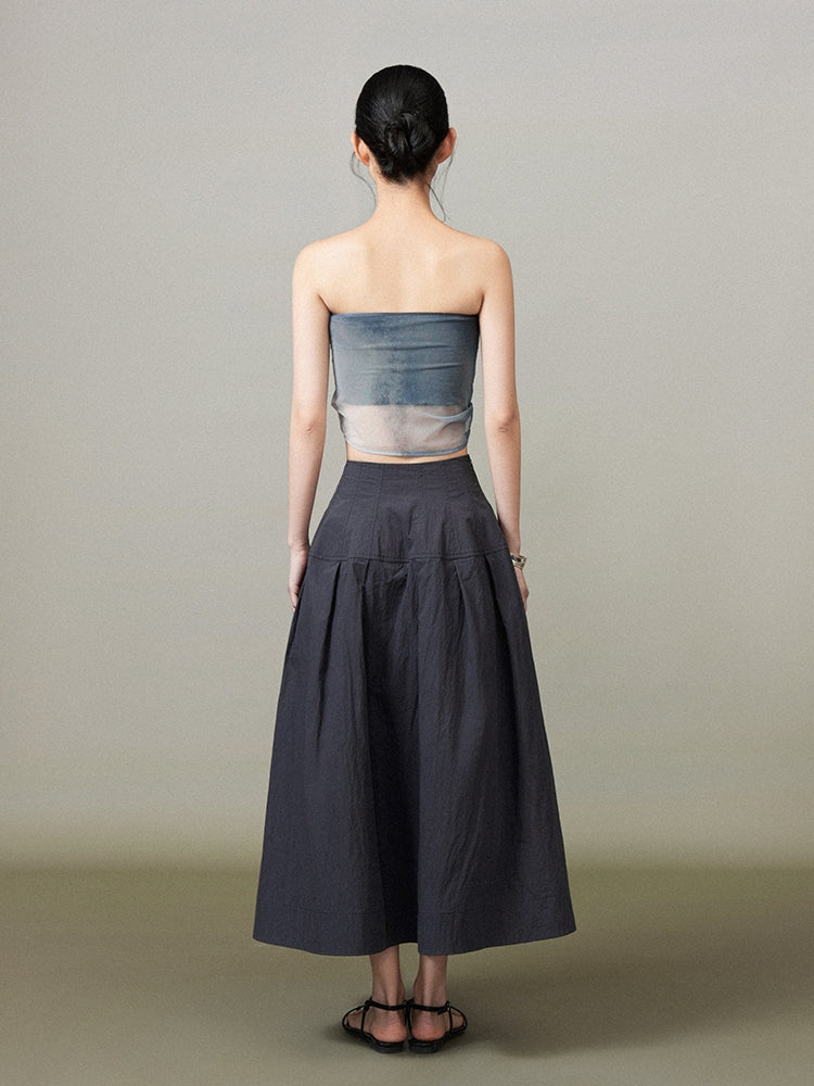 Simple Chic Flare Natural Long-Skirt