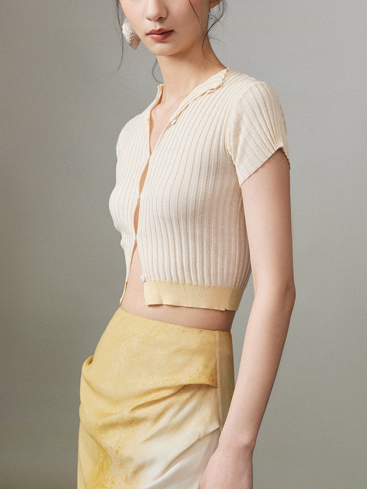 Tight Cropped Casual Summer-Knit Tops