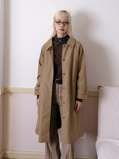 Formal Classu Simple Oversize Long-Coat Trench-Coat