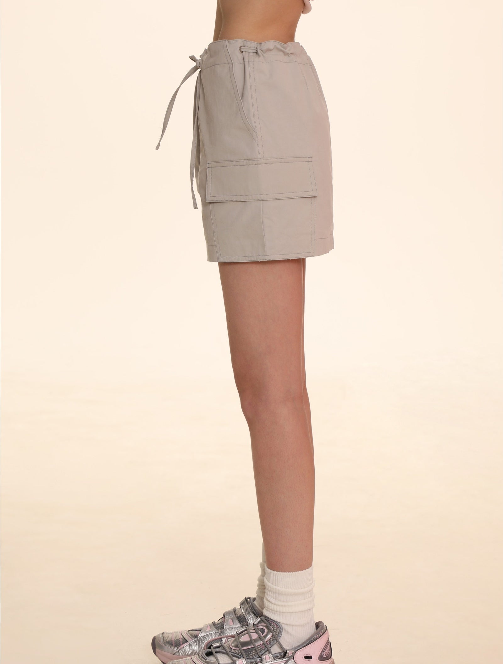 BA&SH Walter belted stretch-cotton mini skirt