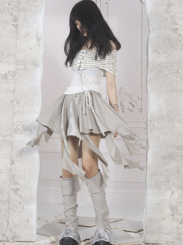 Asymmetry Nichi Ruffle Volume Skirt