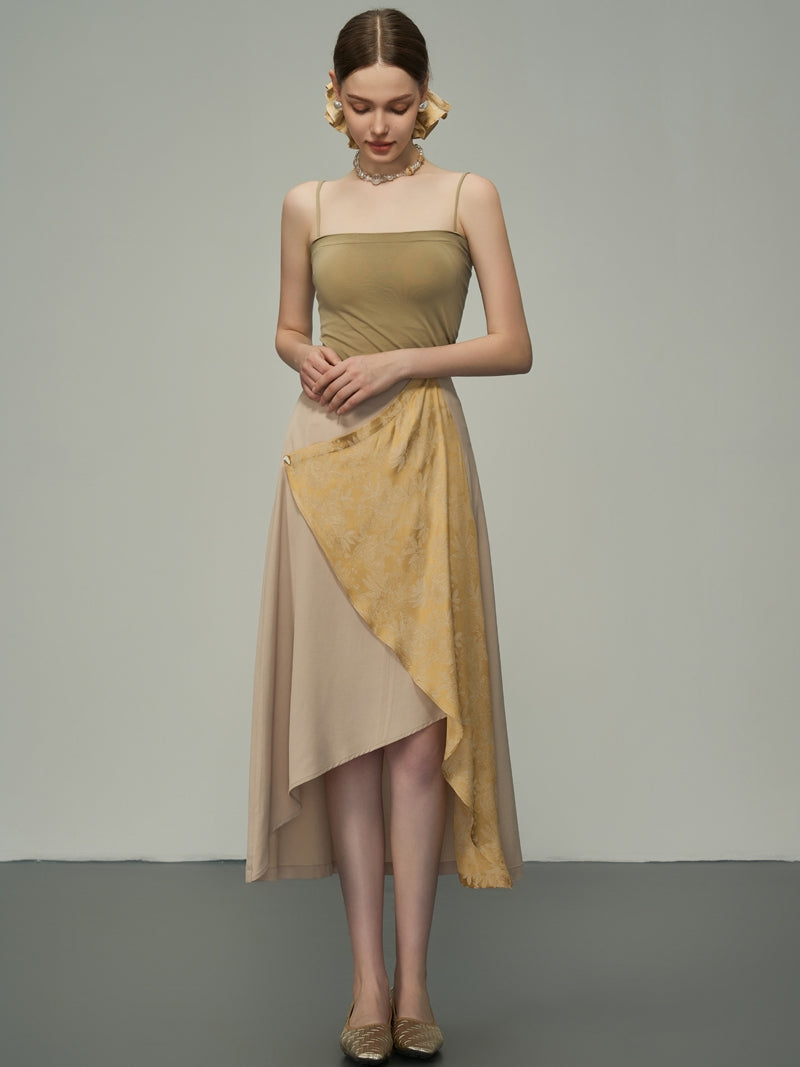 Asymétrie de drape Nichi haut de gamme Nichi Long-Skirt