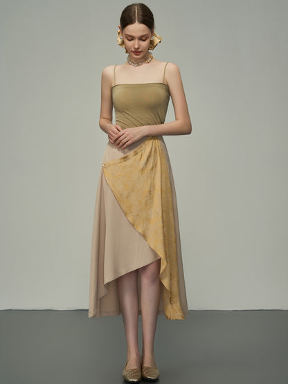 Drape Asymmetry Nichi High-End Embroidery Nichi Long-Skirt