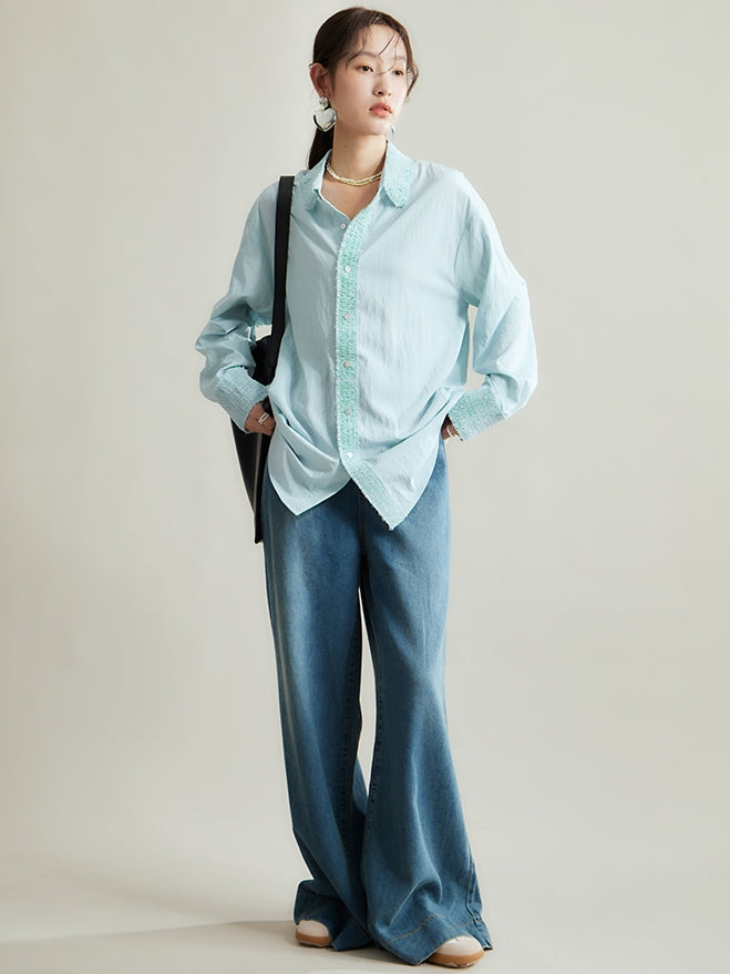 Nichi Pleats Gather Oversize Shirt