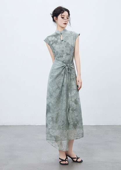 China-Dress Wrap Retro Floral One-Piece