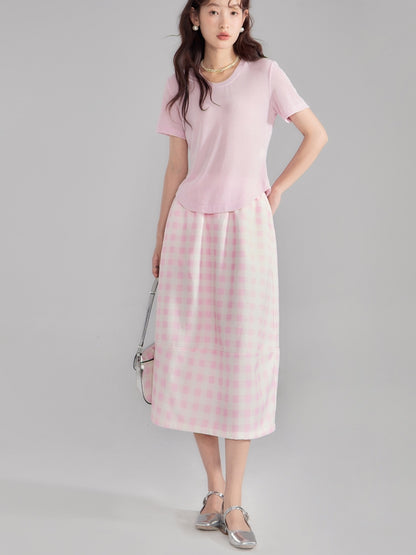 TULIP TULIP Girly Candy-Sheeve Blouse Long-Skirt