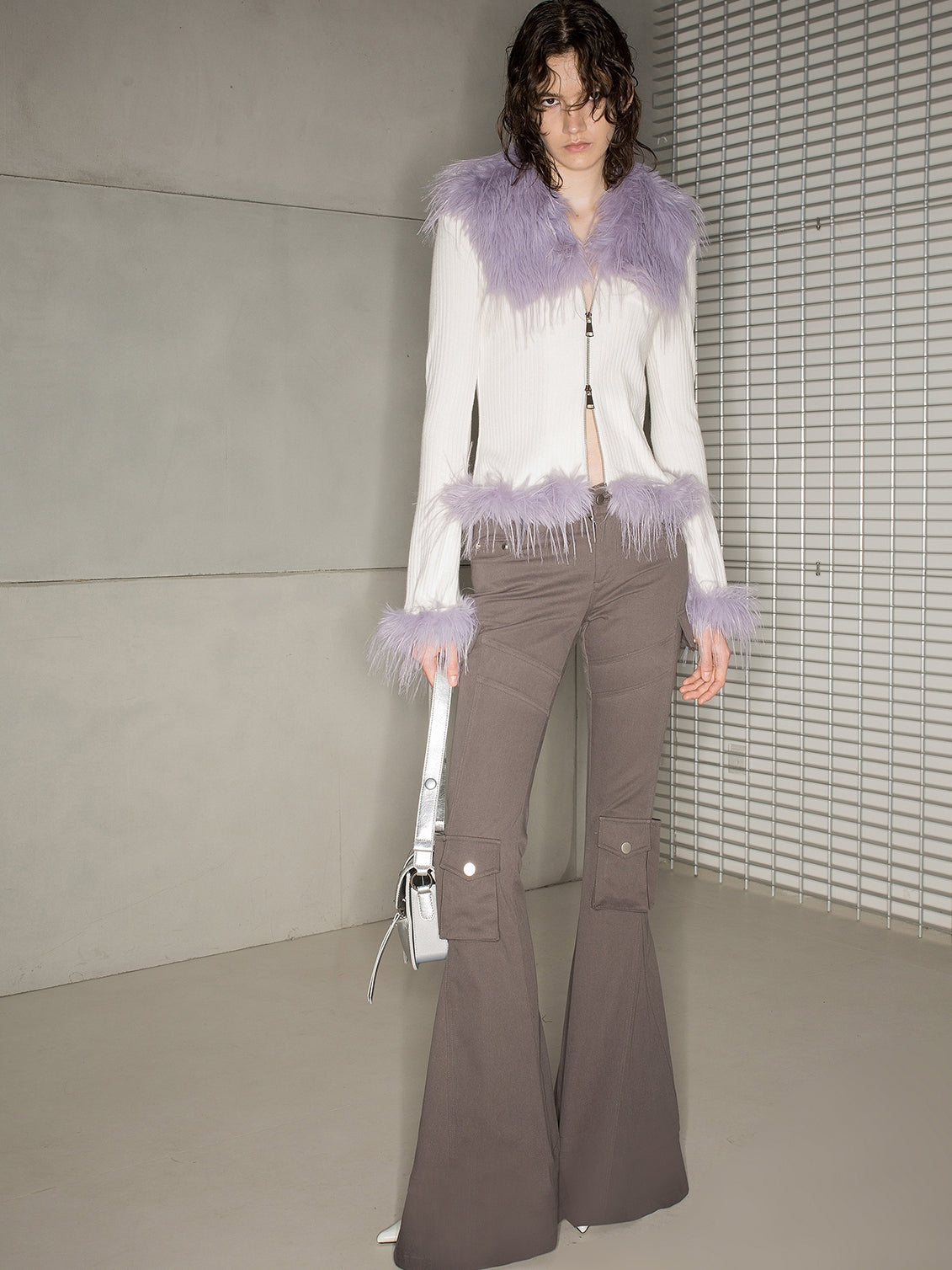 Volume-Fur Slim Double-Zip Tricot