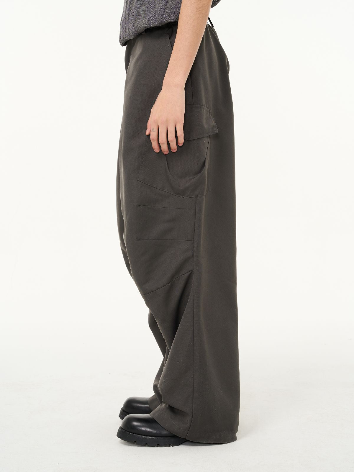 Side-Pocket Wide-Leg Casual Loose Pants