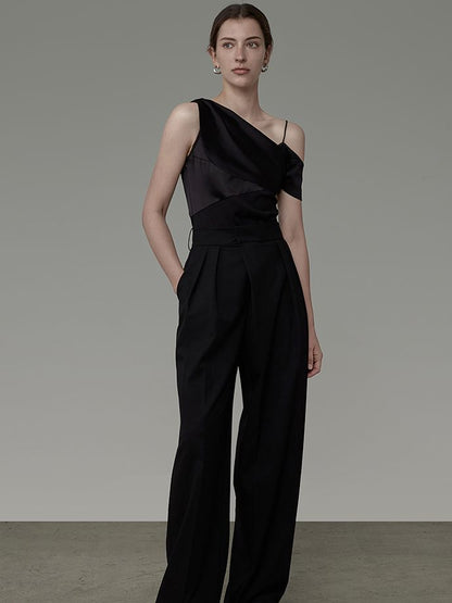 Asimmetry One-shoulder Ciffon Drape Classy Tops