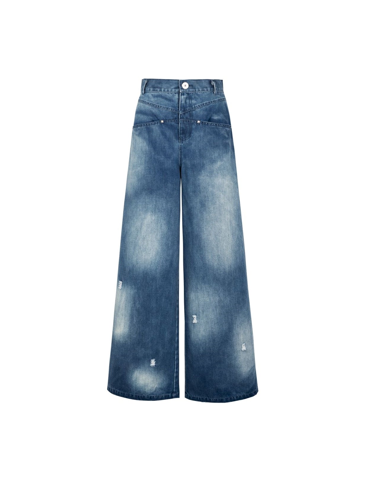 Nichi fané denim large pantalon large