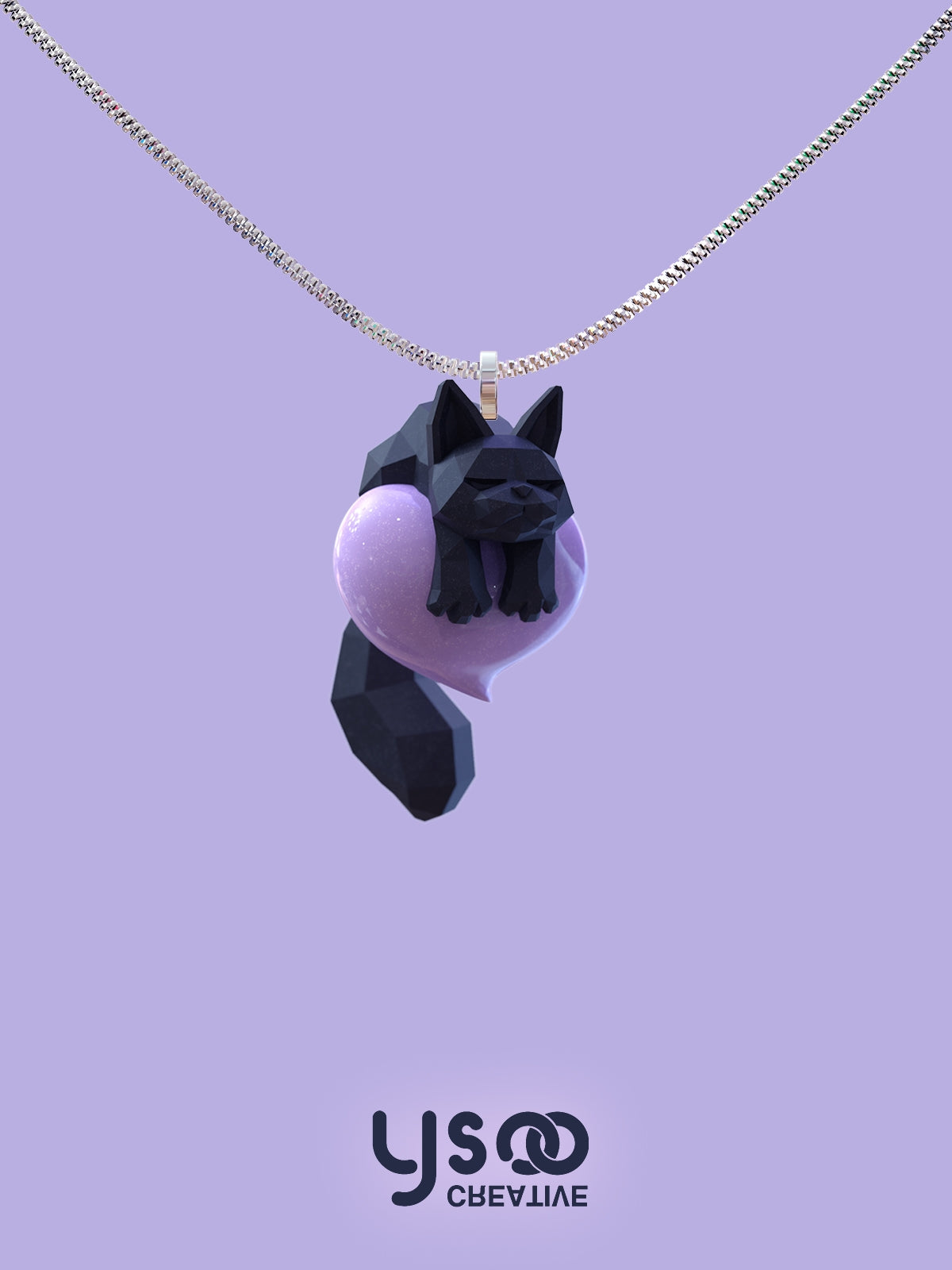 Fluorescence Fox Fancy Heart Necklace