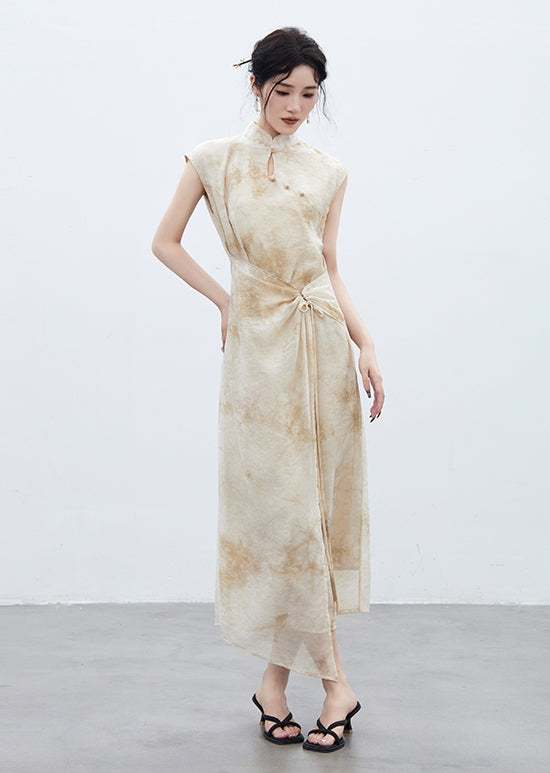 China-Dress Wrap Retro Floral One-Piece