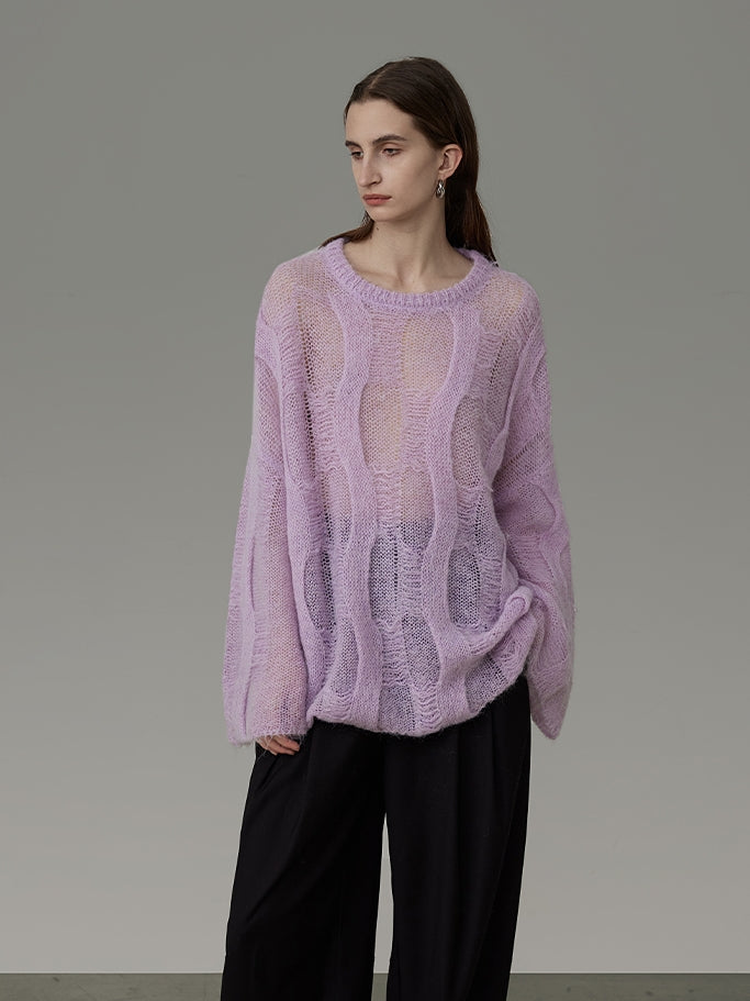 Sheer Oversize Loose Nichi Knit