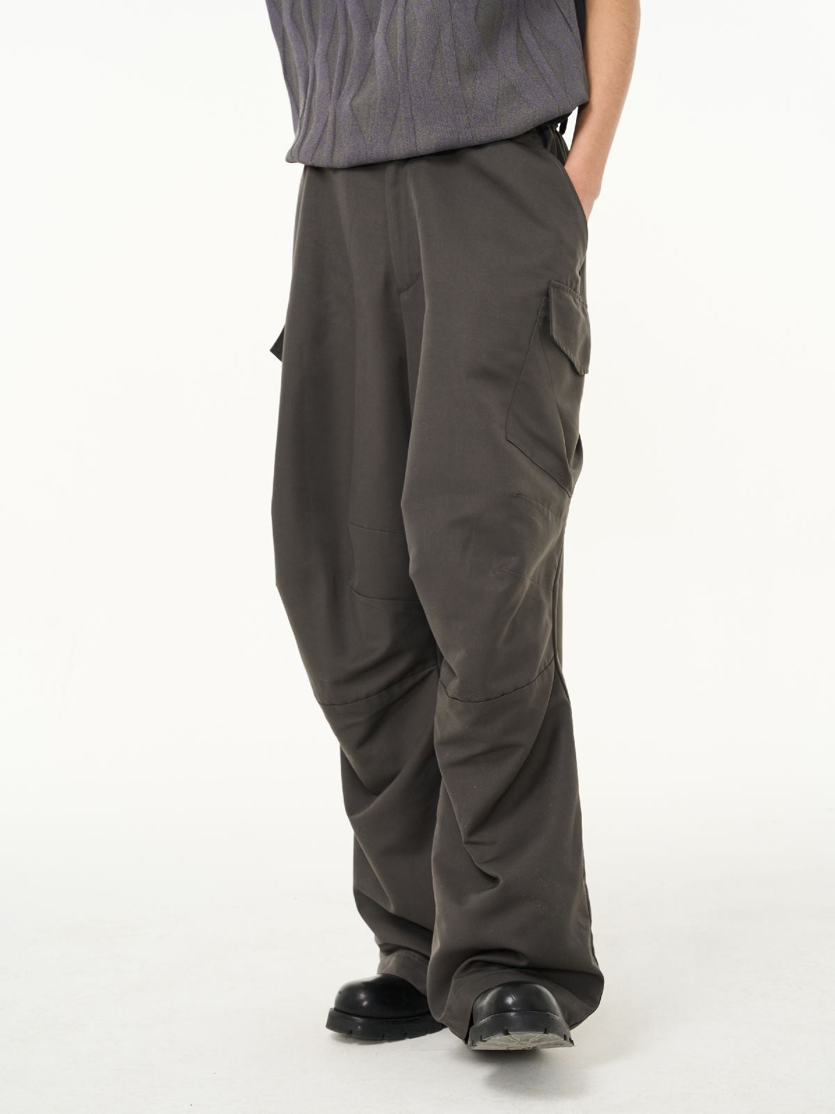 Side-Pocket Wide-Leg Casual Loose Pants