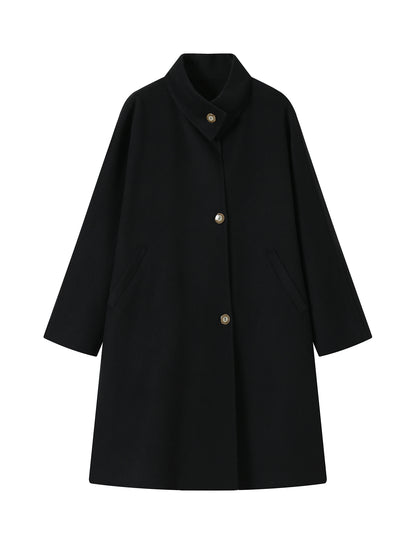 Middle Plain Sinple Wool-Coat