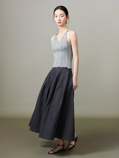 Simple Chic Flare Natural Long-Skirt