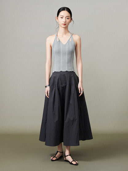 Simple Chic Flare Natural Long-Skirt