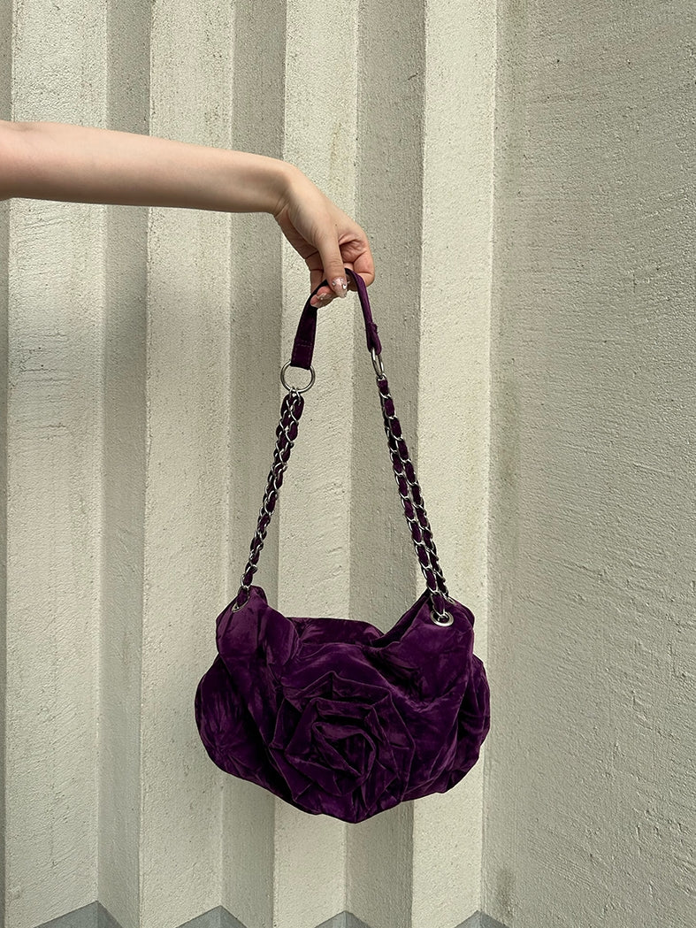 Velvet Woman Shoulder Bag, Women's Velvet Chain Bag