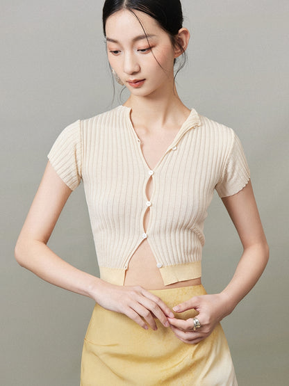 Tight Cropped Casual Summer-Knit Tops