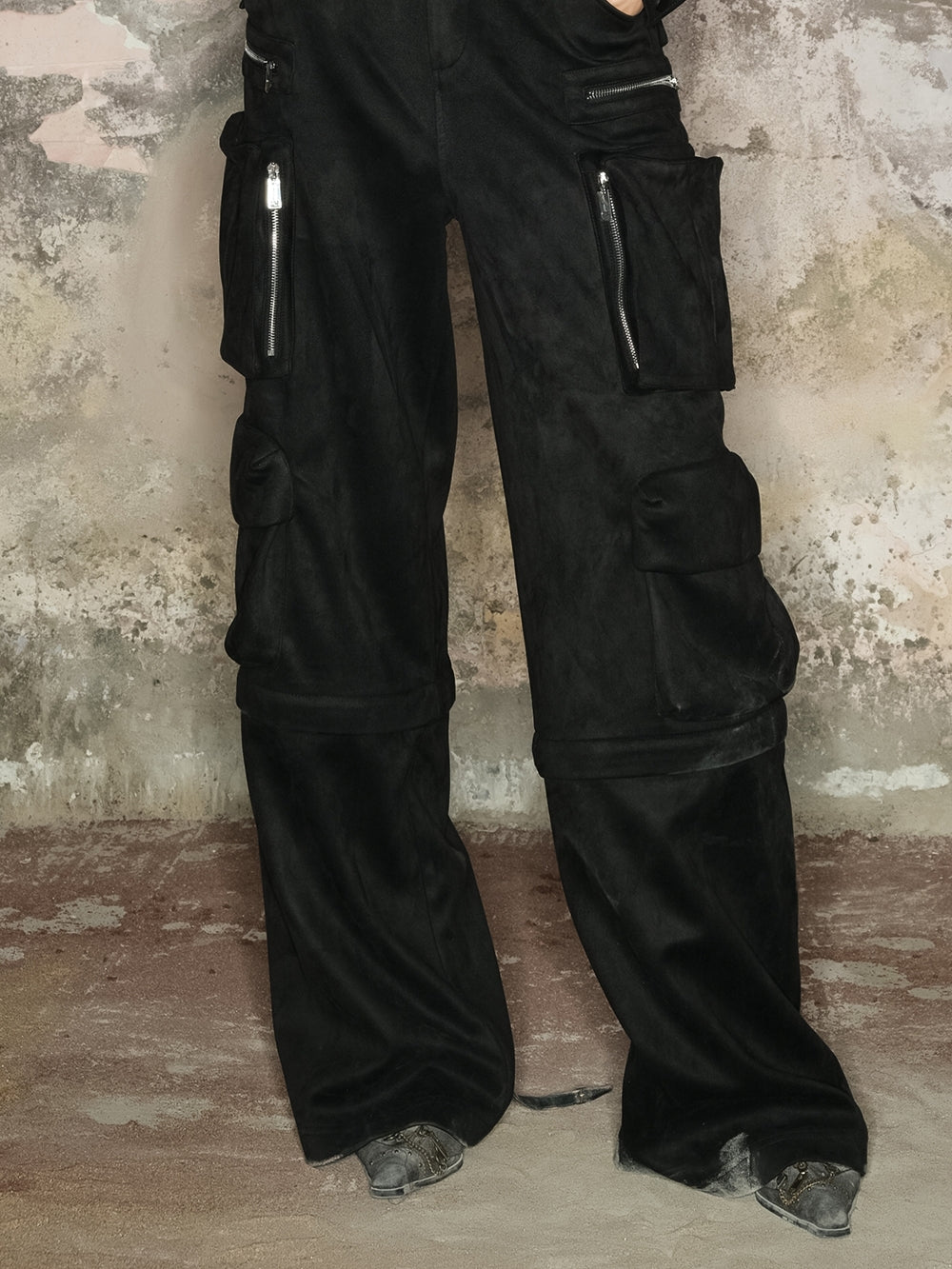 2way Side-Pocket Casual Loose Wide-Pants