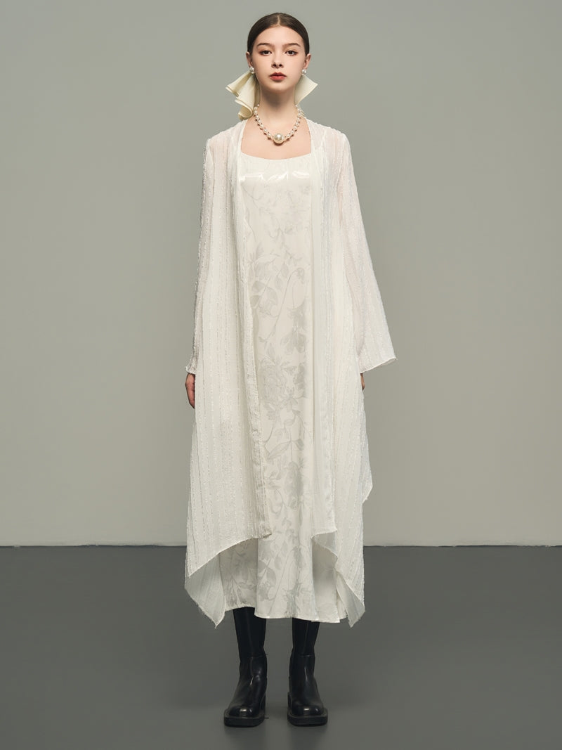 Asymétrie simple surdimension mince long-cardigan