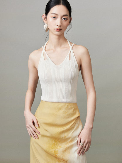 Back-Open Tight Summer-Knit Camisole