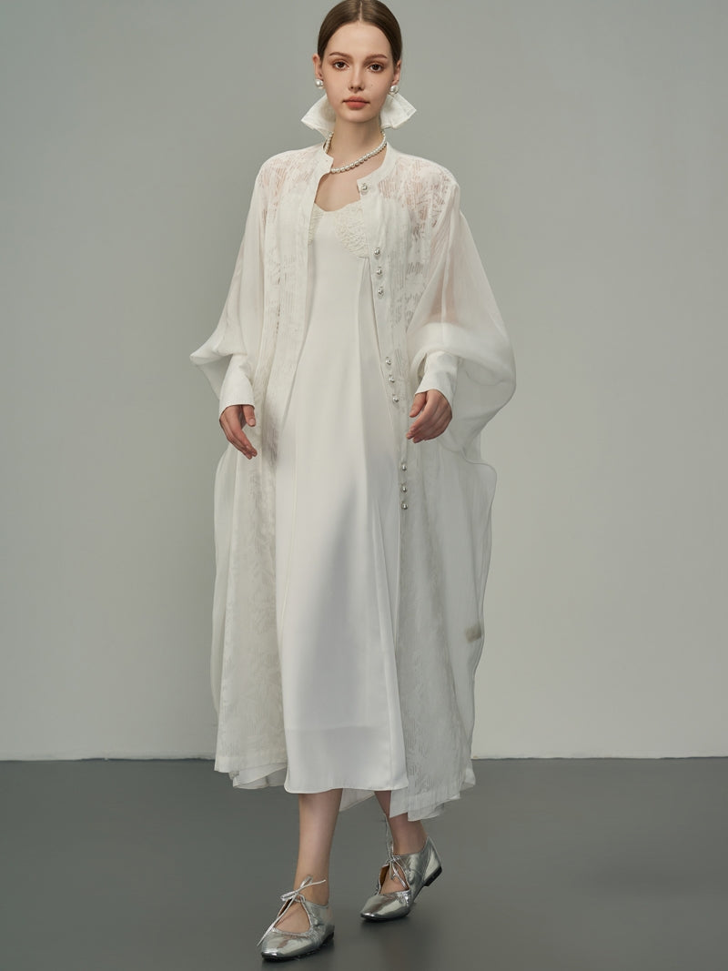 Long Cuffs Lace Dolman Long Band-Collar 카디건