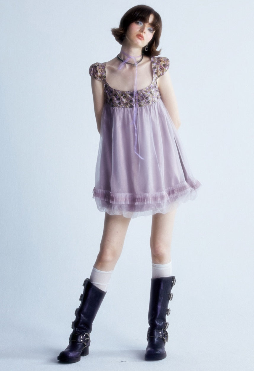 Flare Flower Lace Frill Fairy One-Piece