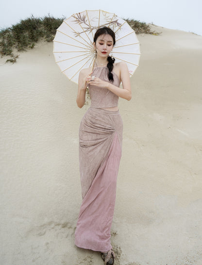 Tiered Slim Elegant Long Tops&amp;Long-Skirt