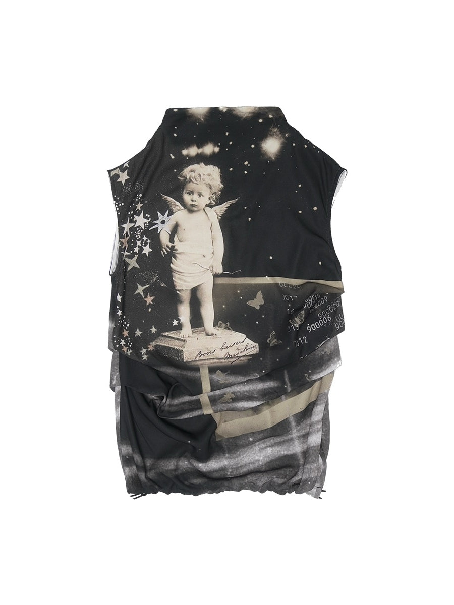 Frape Angel Sleeveless Drawstring Cutsew