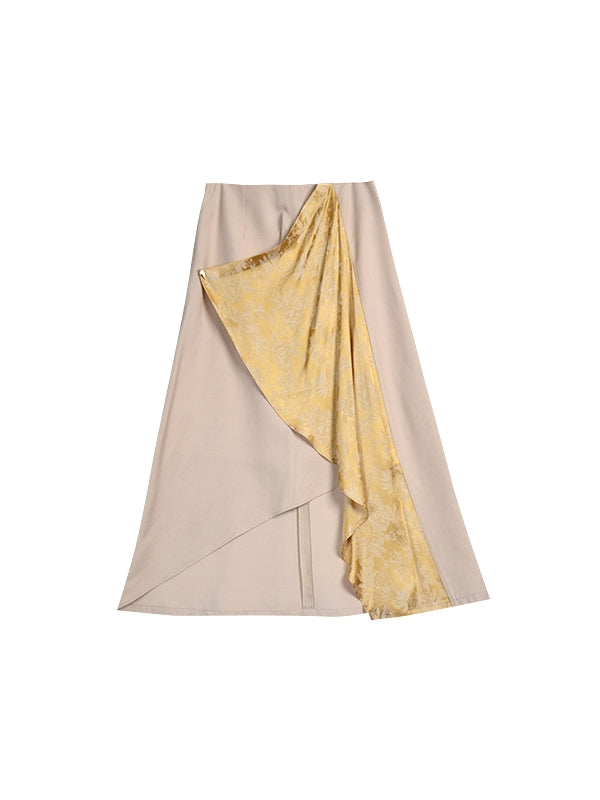 Asymétrie de drape Nichi haut de gamme Nichi Long-Skirt