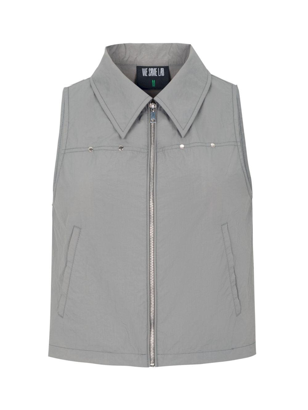 Polo-neck Sleeveless Zip Shirt