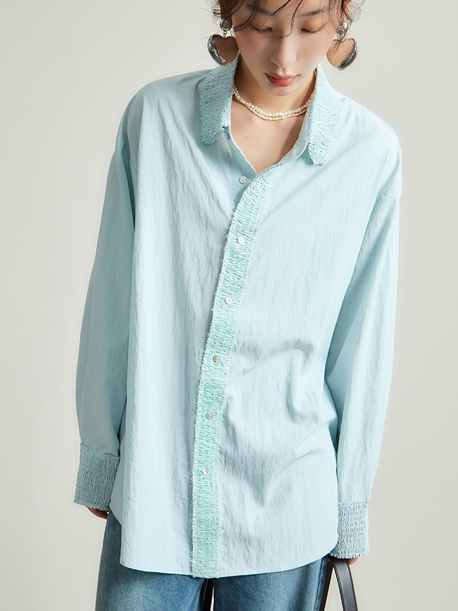 Nichi Pleats Gather Oversize Shirt