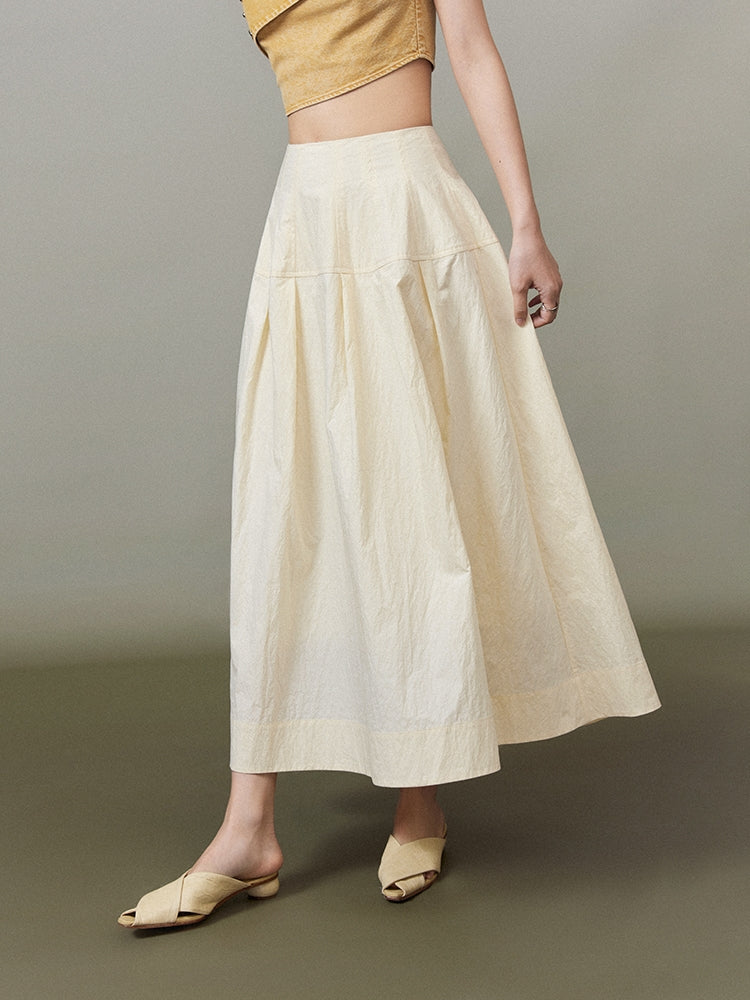 Simple Chic Flare Natural Long-Skirt