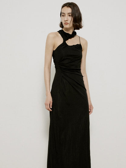 Nichi Drape Long Asymmetri Enge elegante einteilige Teile