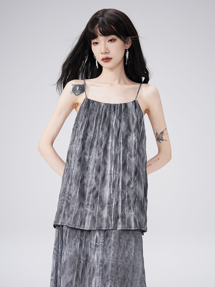 Camisole &amp; Long-Rack Natural Flare Tie-Dye-Setup