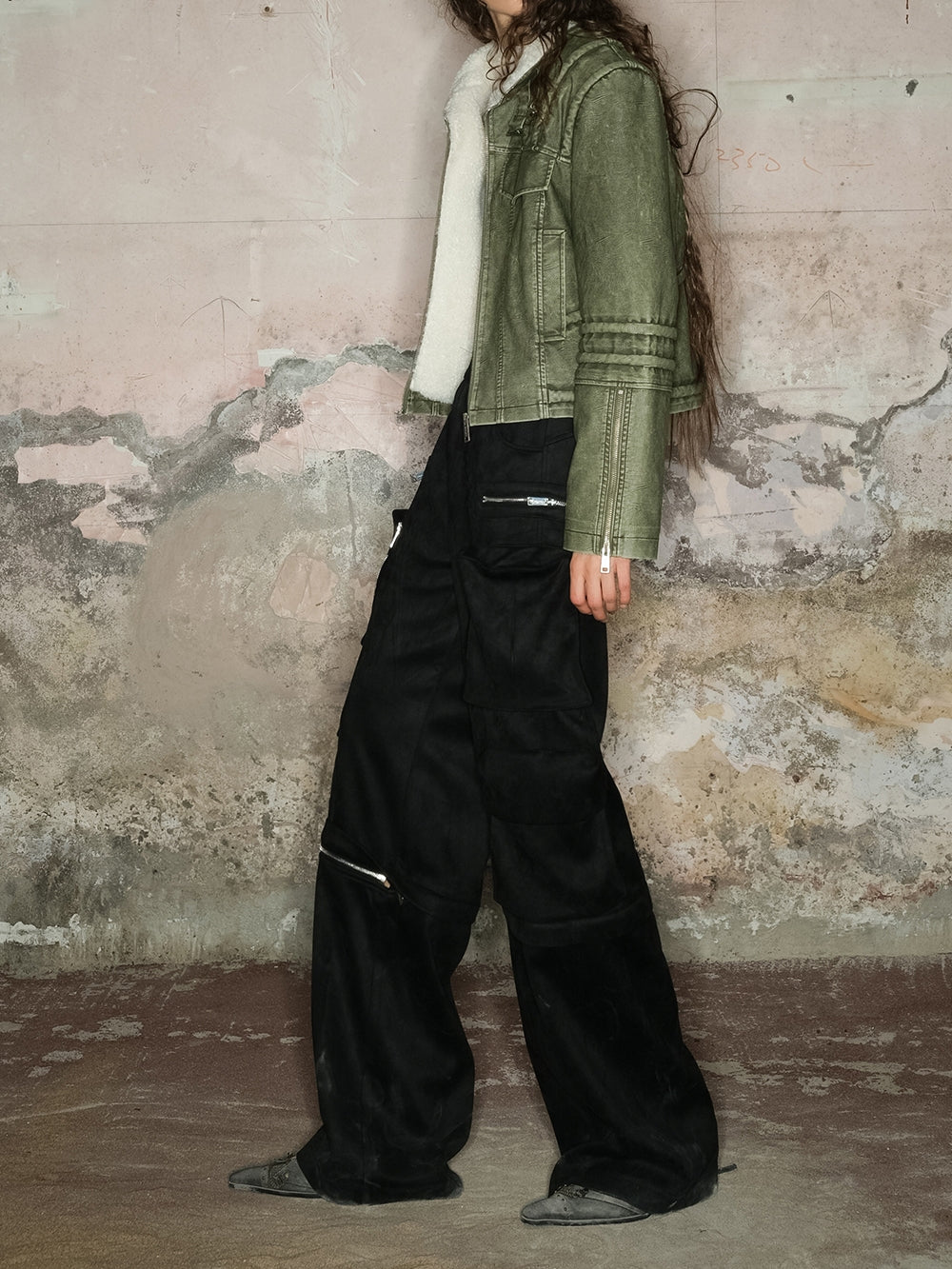 2way Side-Pocket Casual Loose Wide-Pants