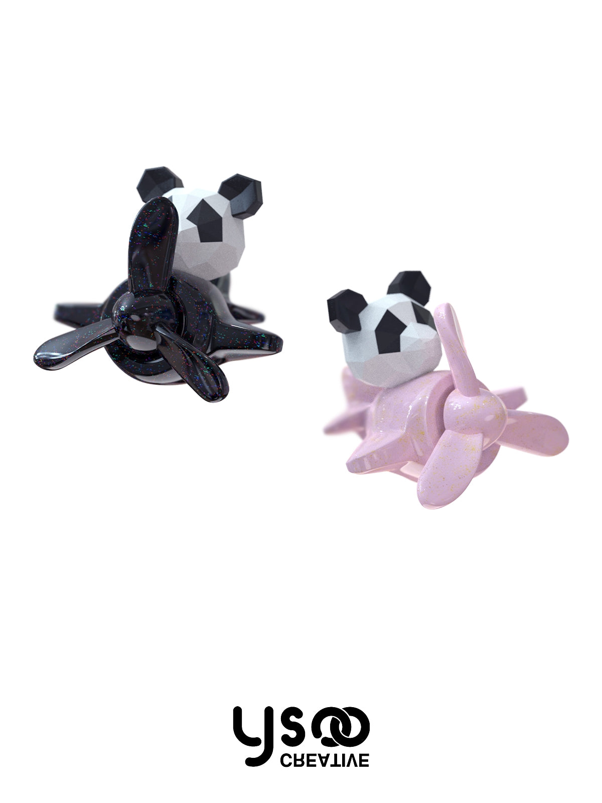 Panda Plane Toy Pierced&amp;Ear-Clip