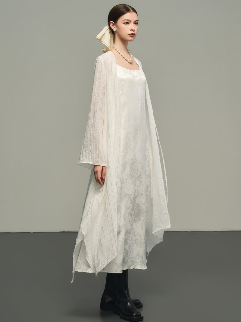 Asymmetry Simple Oversize Thin Long-Cardigan