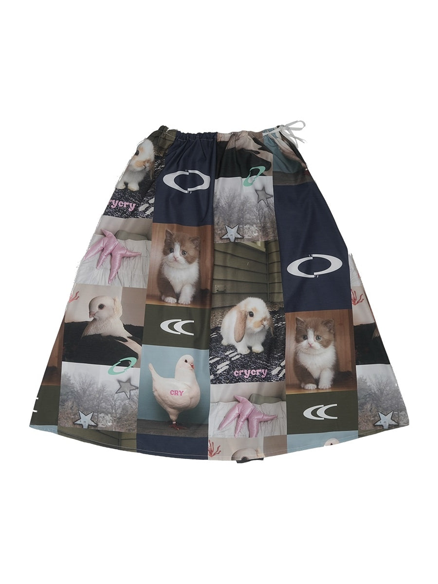 Picture animale Nichi Flare Long-Skirt